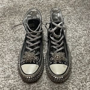 Free people NAN-KU couture converse high top chuck taylors. Worn once